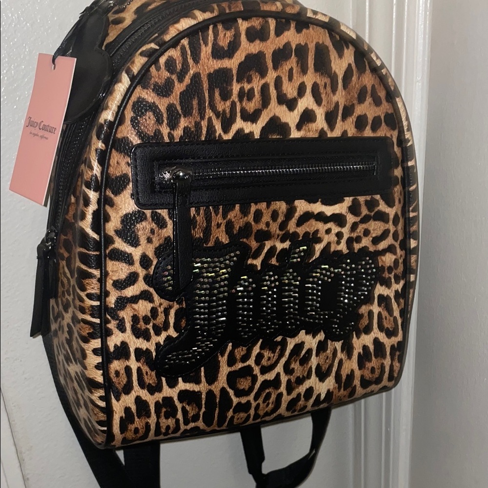 Juicy Couture Tan and Black Leopard Backpack
